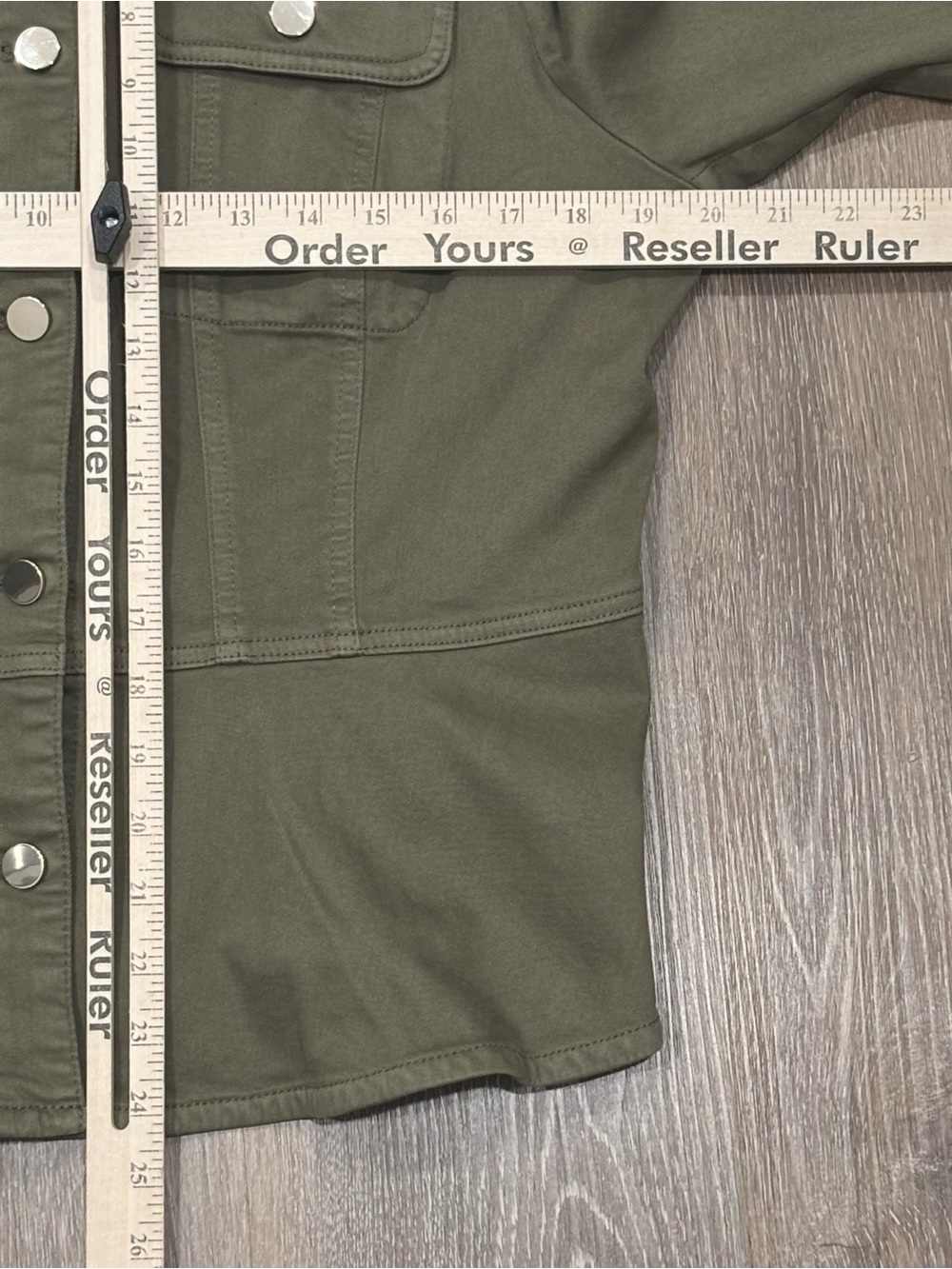 White House Black Market Olive Green Peplum Utility Moto Jacket Size Large - Picture 5 of 8
